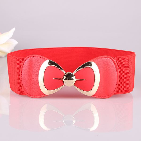 

new fashion versatile korean women's bow elastic belt waistband, Silver