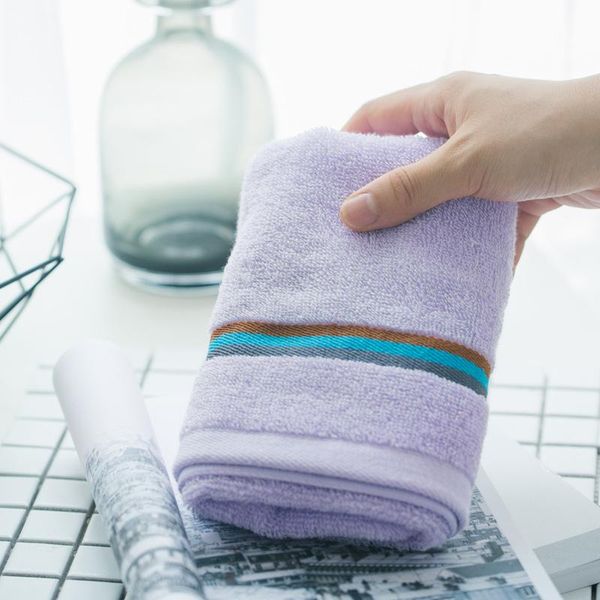 

towel wholesale 2pcs/lot pure cotton plain absorbent household necessary striped face wash 33*72cm