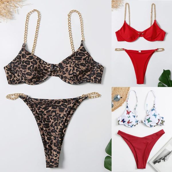 

women's swimwear swimsuit strap bra push up bikinis high breast contrast gradient split bikini set two piece bathing suit, White;black