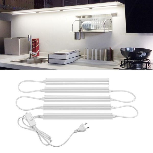 

lamp under cabinet light 220v led with eu plug switch for kitchen 6w 10w wall home lights fluorescent tube