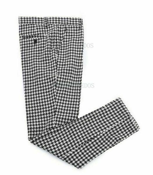 Anzug Hosen Männer Hahnentritt Formale Männer Kleidung Anzüge Blazer Anzug Hosen Plaid Tweed Mann Formale Frühling Kleid Hosen Wolle x0909