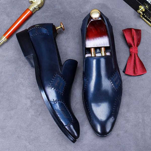 

dress shoes 2021 men's genuine leather casual male cowide british hand-stitched polished business fashion oxfords, Black