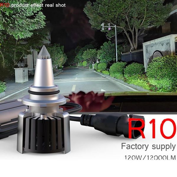 

car headlights 2pcs r10 led headlight h11 h7 h4 bulb 4800lm luminous modified