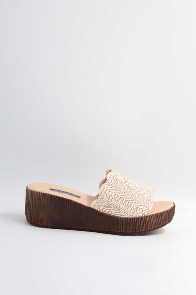

slippers women: beige modensi wedges 0781500, Black