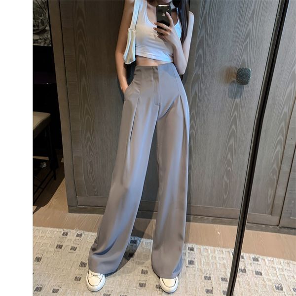 

women's pants & capris make firm offers high waist hang down feeling broad-legged female summer show fine kind of loose in straight lin, Black;white