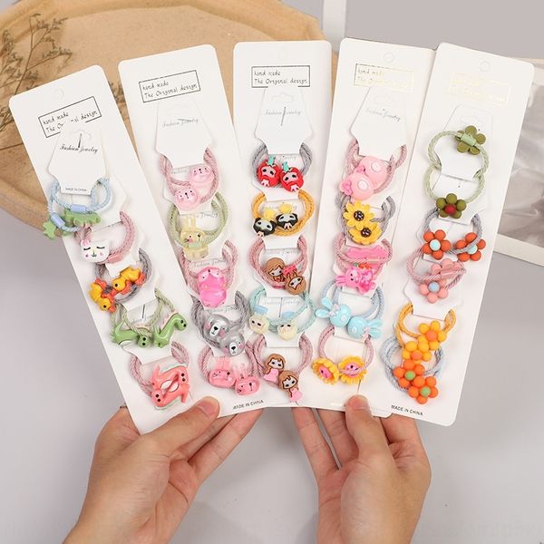

lcf korean version of children's rubber band elastic rope baby does not accessories hurt hair small rubber band little girl tie head ro, Slivery;white