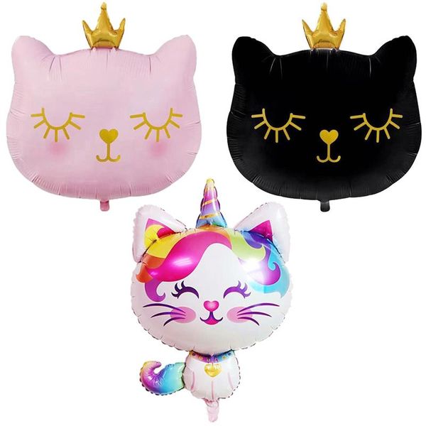 

party decoration big head cat balloons birthday foil helium cute balloon kids toy globos event supply