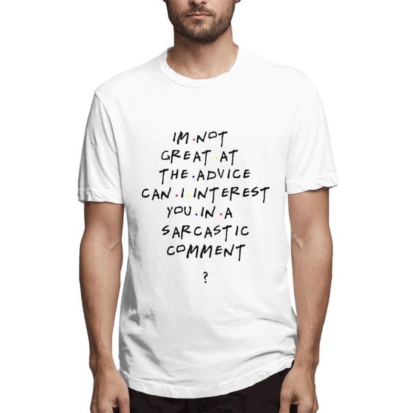 

men's t-shirts chandler bing qoutes friends tv show funny slogan t shirt awesome tees short sleeve round collar t-shirt summer clothing, White;black