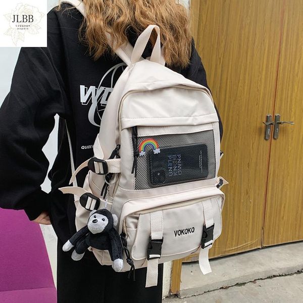 

backpack women student schoolbag travel big capacity nylon mochila lapgirl black for teenager bagpack