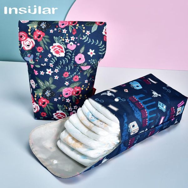 

insular cloth diaper storage bag multifunctional reusable waterproof printed portable large capacity nappy bags