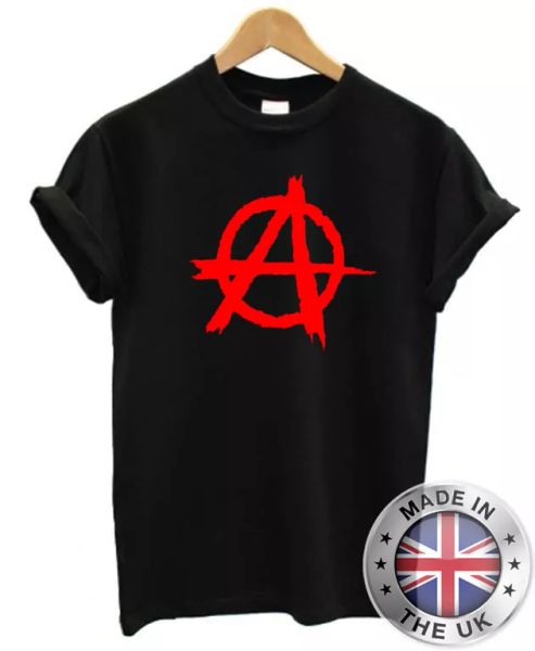 

Anarchy T-Shirt S-XXL Mens Ladies anarchistic Rebel Red Green White, White;black