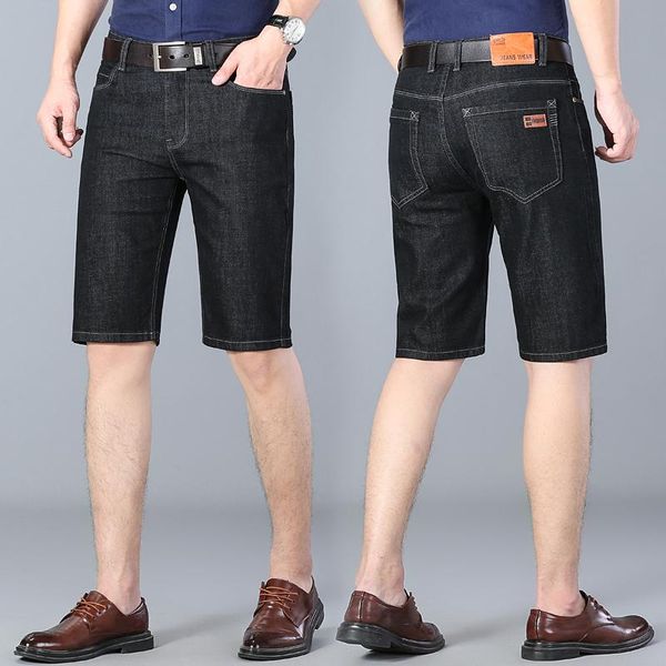 

classic retro men's denim shorts good quality short jeans men cotton solid straight male blue casual