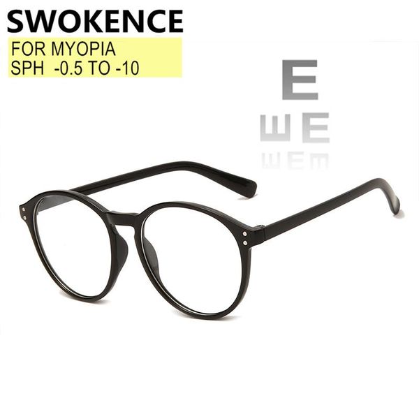 

sunglasses customizable myopia glasses prescription -0.5 to -10 women men round frame spectacles nearsighted diopter 1.56 1.61 1.67 f030, White;black