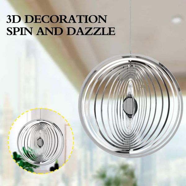 

40# 3d flowing light suncatchers outdoor decoration garden hanging gifts jardin silver pendants round shape drop-shaped spinners decorations