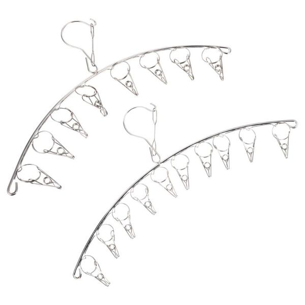 

hangers & racks 2pcs multi-purpose hanger stainless steel drying clips socks