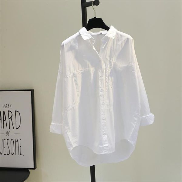 

spring loose style casual womens blouses white cotton blusas ropa de mujer