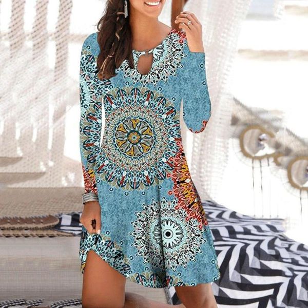 

women summer dress boho style print beach tunic sundress loose hollow mini party vestidos plus size casual dresses, Black;gray