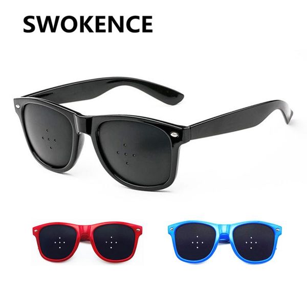 

fashion sunglasses frames vision care pinholes glasses eye exercise goggles eyesight improve anti fatigue myopic spectacles 2 s, Black