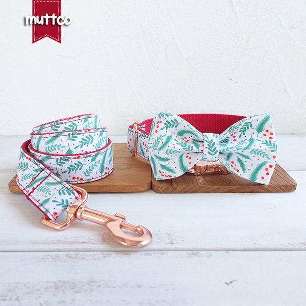 

dog collars & leashes muttco unique collar the christmais leaves convenient to walk leash accessory for small medium large 5 sizes udc096m