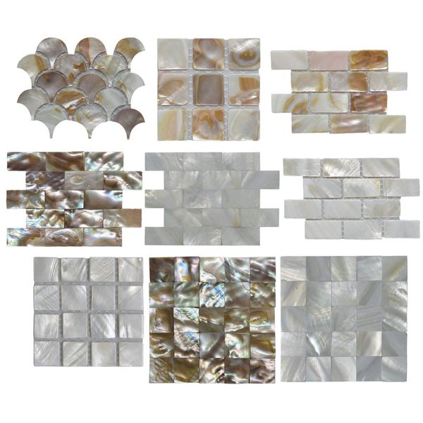 

Art3d 3D Wall Stickers Mother of Pearl (MOP Shell) Mosaic Tiles, 9 Samples