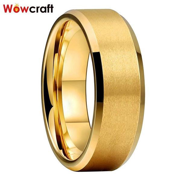 

wedding rings 8mm gold tungsten for men women engagement band jewelry anniversary ring matte finish comfort fit, Slivery;golden