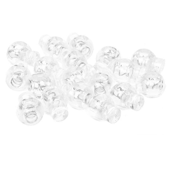 

bag parts & accessories cord locks ends spring stoggles 6.5mm dia hole 20pcs clear white, Black