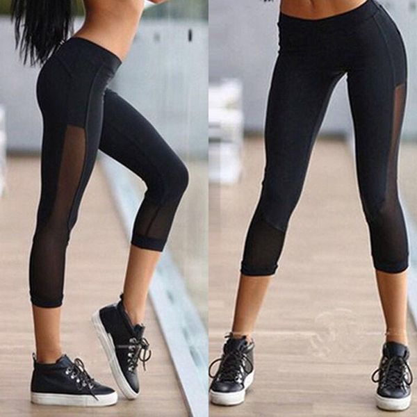 

women's leggings fashion high waist women slim running pants joggers stretchy fitness trousers ladies workout compression leggins, Black