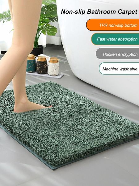 

bath mats bathroom mat 40*60 cm chenille soft shaggy non-slip super water absorption rug carpet for bedroom