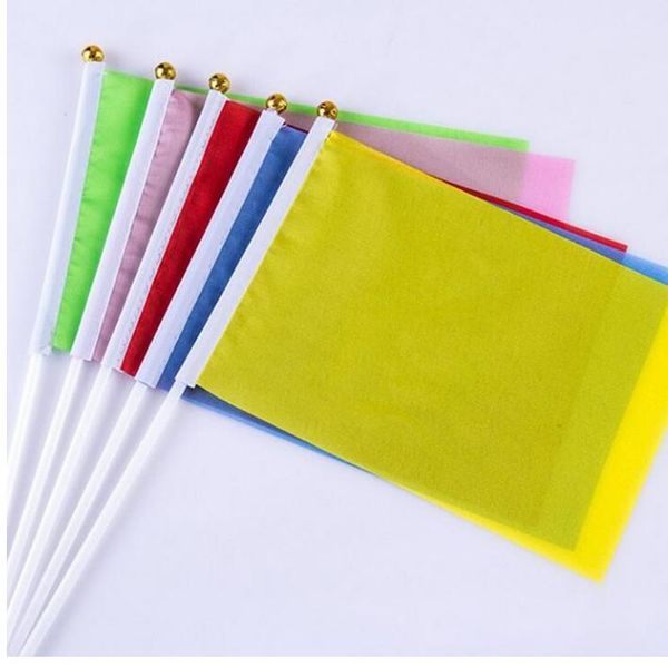 

2021 20*28cm hand waving flag solid color flag banners for meeting party decoration flag banner party decoration, White