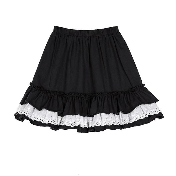 

harajuku kawaii pleated mini women summer lolita gothic high-waisted black skirt school girl white lace short tutu skirts