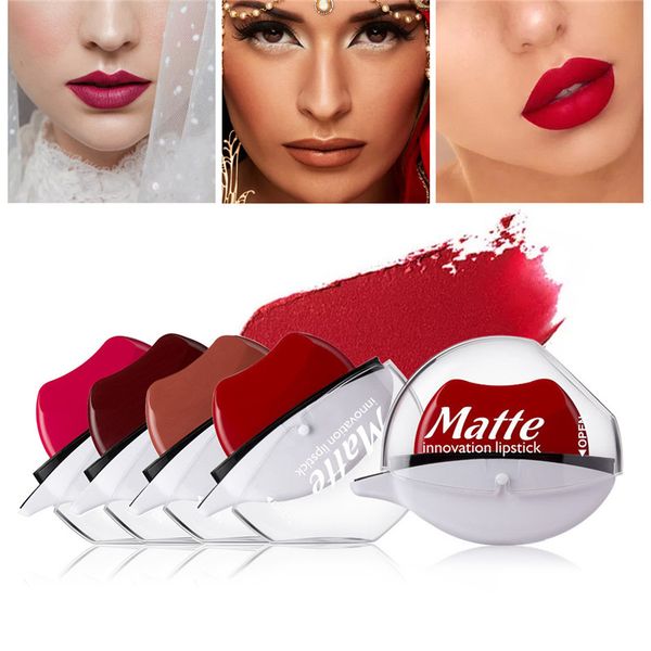 

lip shape matte lipstick innovation design fast makeup portable scalloped lipsticks no need smear