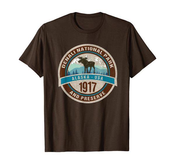 

denali national park alaska moose distressed souvenir t-shirt, White;black