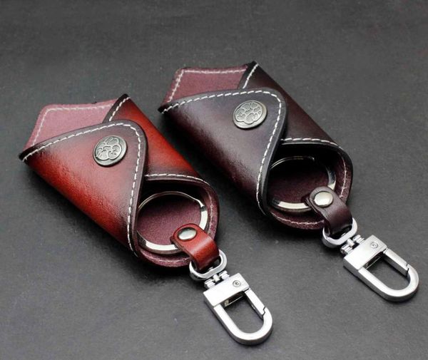 

keychains genuine cowhide leather car key holder case keychain keyring kc31, Silver