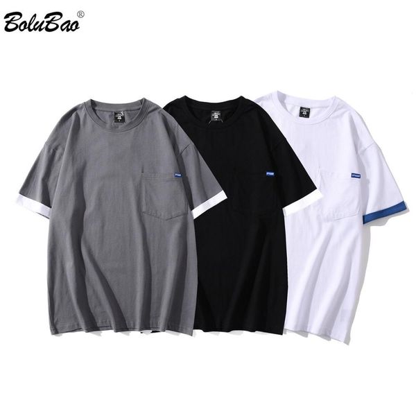 

bolubao men t-shirts summer male casual short sleeve solid color t-shirt cotton original men's loose tee shirt 210518, White;black