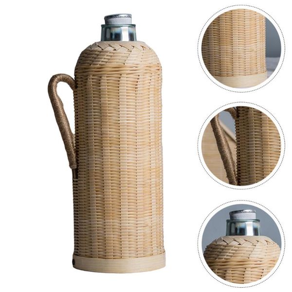 

mugs 1pc traditional hand-made bamboo kettle thermal practical water bottle