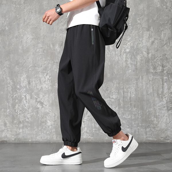 

pants summer quick dry baggy sweatpants men sportswear black jogger pants male zip pockets track trousers plus size 6xl 7xl 8xl