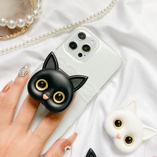 

cell phone mounts & holders stereo 3d cute cat mirror mobile foldable bracket paste portable makeup selfie ring and simple