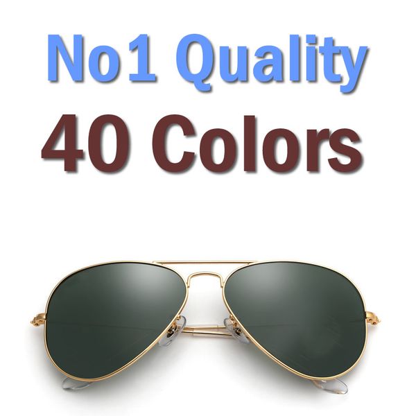 

designer sunglasses aviation pilot sun glasses for men women with black or brown leather case, cloth, and retail accessories, White;black