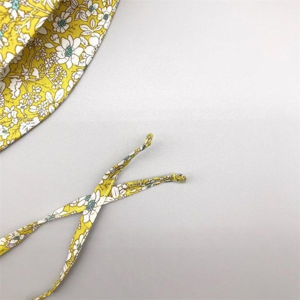 

caps & hats baby cotton floral printing sun hat infant wide brimmed bonnet head accessory, Yellow