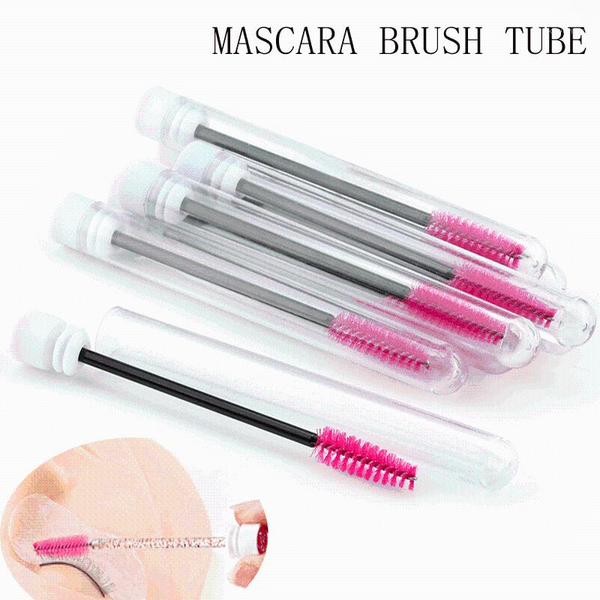 

eyelash-brush-tube shining broken diamond at bottom mascara brush wand tube plastic dustproof replaceable makeup tool1