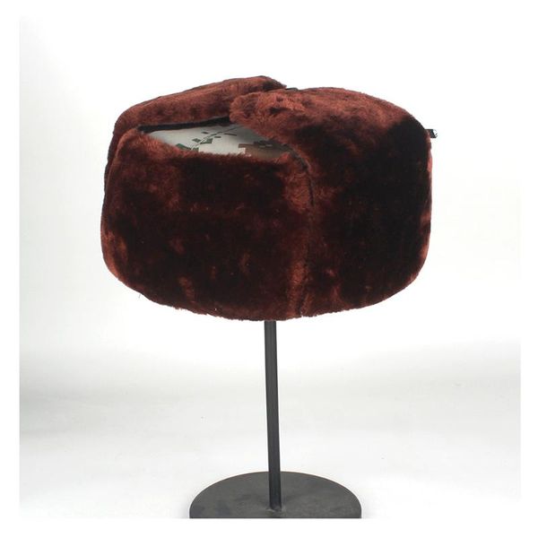 

berets women men winter warm camouflage russian hat fur ushanka bomber earflap trapper leather ear necessary, Blue;gray