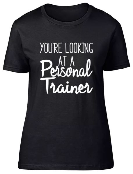 

your looking at a personal trainer fitted womens ladies t shirt, White;black