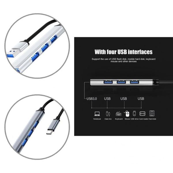 

hubs plug play lightweight usb 3.0 type-c 4 ports monitor adapter for phone