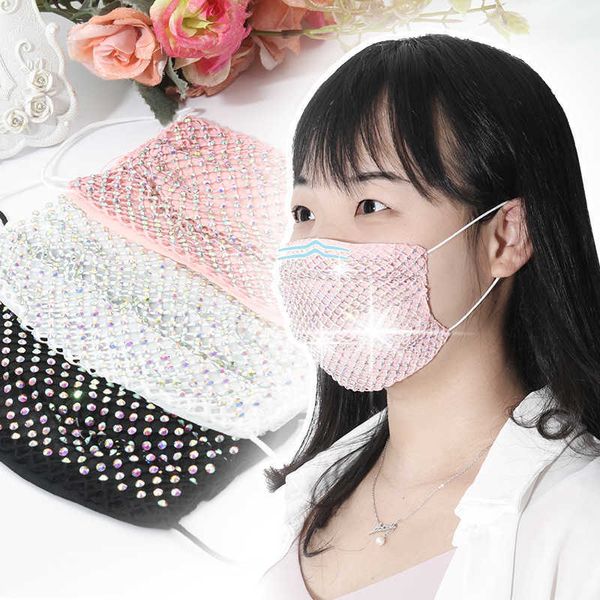 

exaggerated mh color face female personality diamond mask decoration accsori
