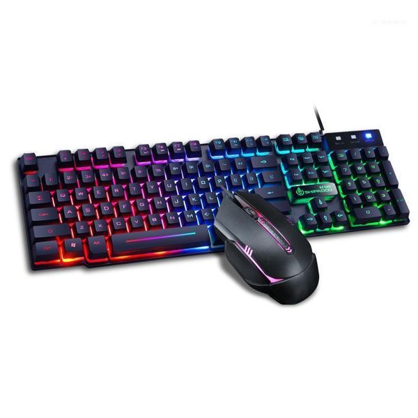 

wired gaming keyboard mechanical feeling backlit keyboards usb 104 keycaps waterproof computer game set combo11