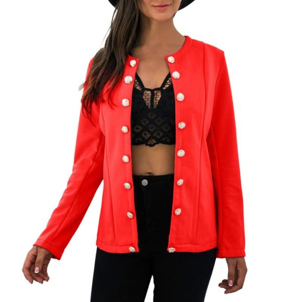 

women's jackets autumn winter women solid casual blazers slim coats open front button lightweight work office, Black;brown