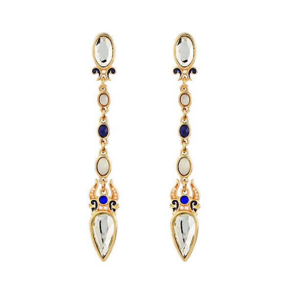 

dangle & chandelier arrival bohemia long resin enamel drop earring for women wholesale wedding gift shiny earrings jewelry accessory, Silver