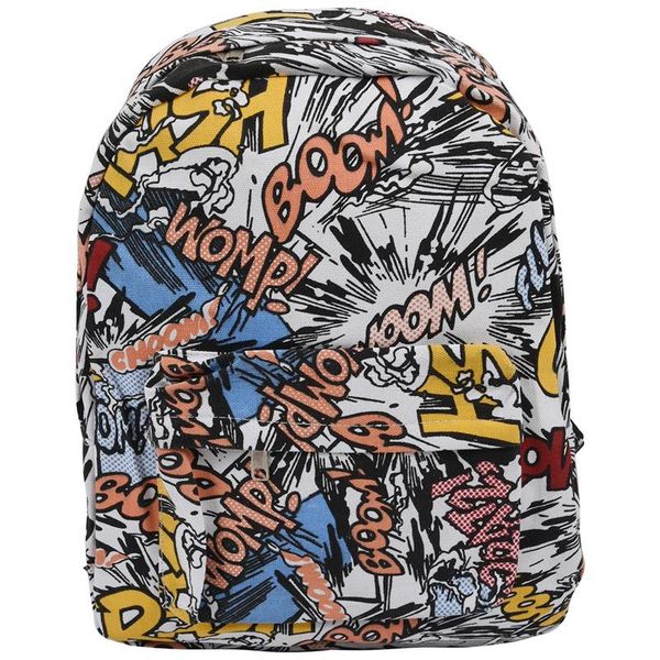 

school bags backpack cartoon street graffiti canvas girl female travel bag women mochila rucksack bagpack