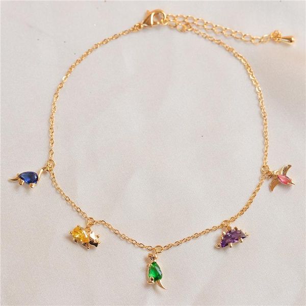 

link, chain aide 2021 trend gold plated summer style cute dinosaur bracelets for women charm bracelet fashion jewelry pendientes bangles cz, Black