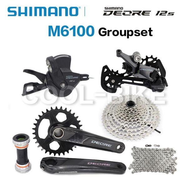 

bike derailleurs 2021 deore slx xt m6100 m7100 m8100 30t 32t groupset 12 speed shifter rear derailleur cassette crankset fc-m6100